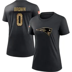 A.J. Brown New England Patriots Women's Black 2020 Salute To Service Performance T-Shirt