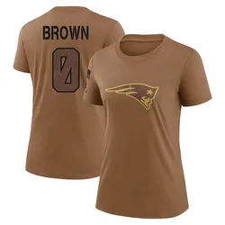 A.J. Brown New England Patriots Women's Legend Brown 2023 Salute To Service Performance T-Shirt
