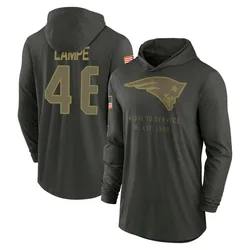 Brock Lampe New England Patriots Youth Forest/Green 2025 Salute to Service Sideline Lightweight Hooded Pullover Long Sleeve T-Sh