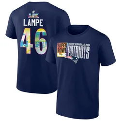 Brock Lampe New England Patriots Youth Navy Super Bowl LX Name & Number T-Shirt