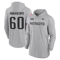 David Andrews New England Patriots Men's Gray 2024 Salute to Service Lightweight Performance Long Sleeve Hooded T-Shirt