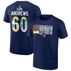 David Andrews New England Patriots Men's Navy Super Bowl LX Name & Number T-Shirt