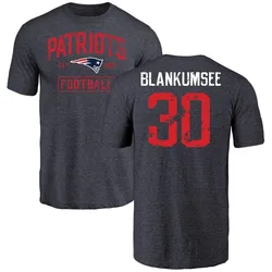 Demeer Blankumsee New England Patriots Men's Navy Distressed Name & Number Tri-Blend T-Shirt