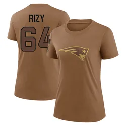 Jacob Rizy New England Patriots Women's Legend Brown 2023 Salute To Service Performance T-Shirt