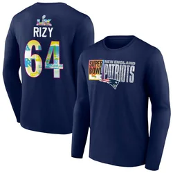 Jacob Rizy New England Patriots Youth Navy Super Bowl LX Name & Number Long Sleeve T-Shirt