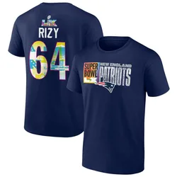Jacob Rizy New England Patriots Youth Navy Super Bowl LX Name & Number T-Shirt