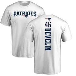 James Develin New England Patriots Men's White by Backer T-Shirt -