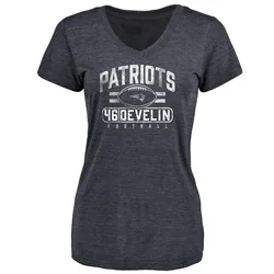 James Develin New England Patriots Women's Navy by Flanker Tri-Blend T-Shirt -