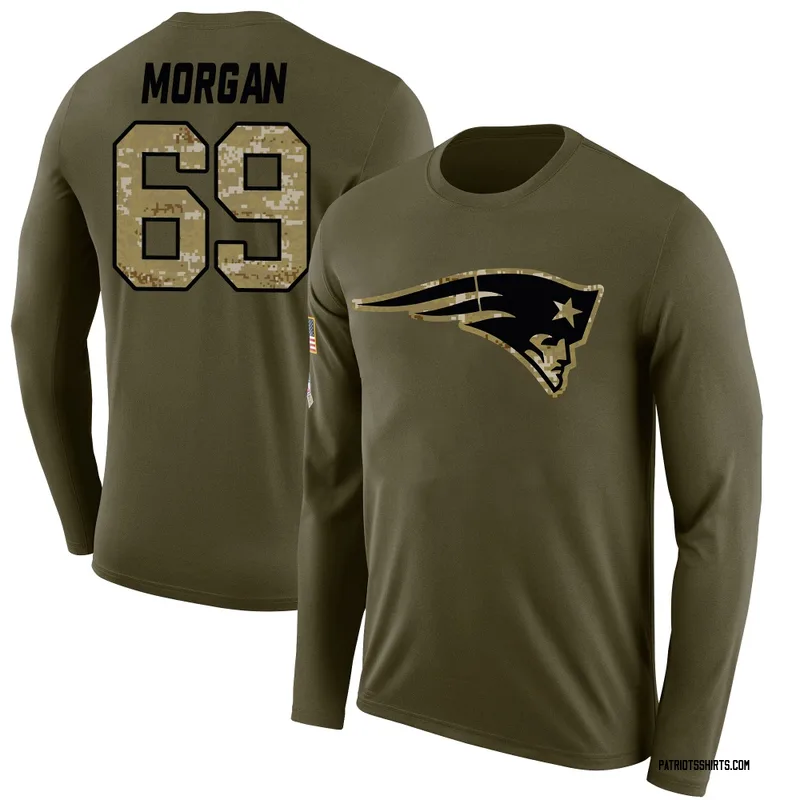 JonDarius Morgan New England Patriots Youth Legend Olive Salute to Service Sideline Long Sleeve T-Shirt