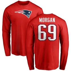 JonDarius Morgan New England Patriots Youth Red Name & Number Logo Long Sleeve T-Shirt -
