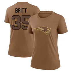 K.J. Britt New England Patriots Women's Legend Brown 2023 Salute To Service Performance T-Shirt