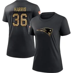 Kenneth Harris New England Patriots Women's Black 2020 Salute To Service Performance T-Shirt