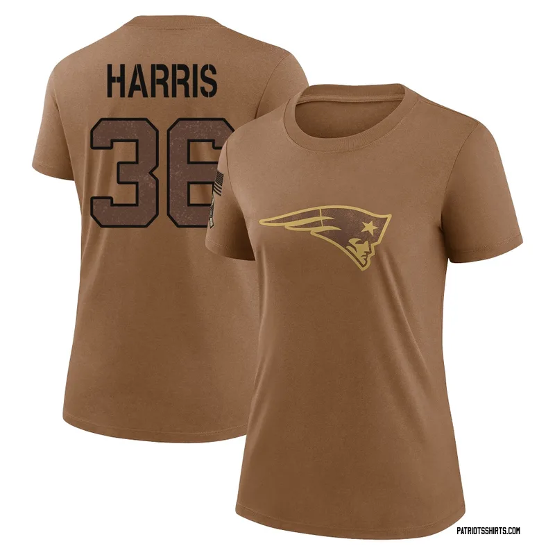 Kenneth Harris New England Patriots Women's Legend Brown 2023 Salute To Service Performance T-Shirt
