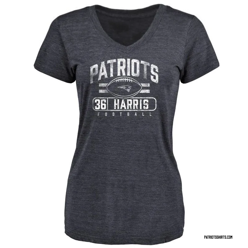 Kenneth Harris New England Patriots Women's Navy by Flanker Tri-Blend T-Shirt -