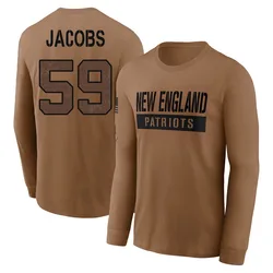 Khalil Jacobs New England Patriots Men's Brown 2023 Salute To Service Long Sleeve T-Shirt