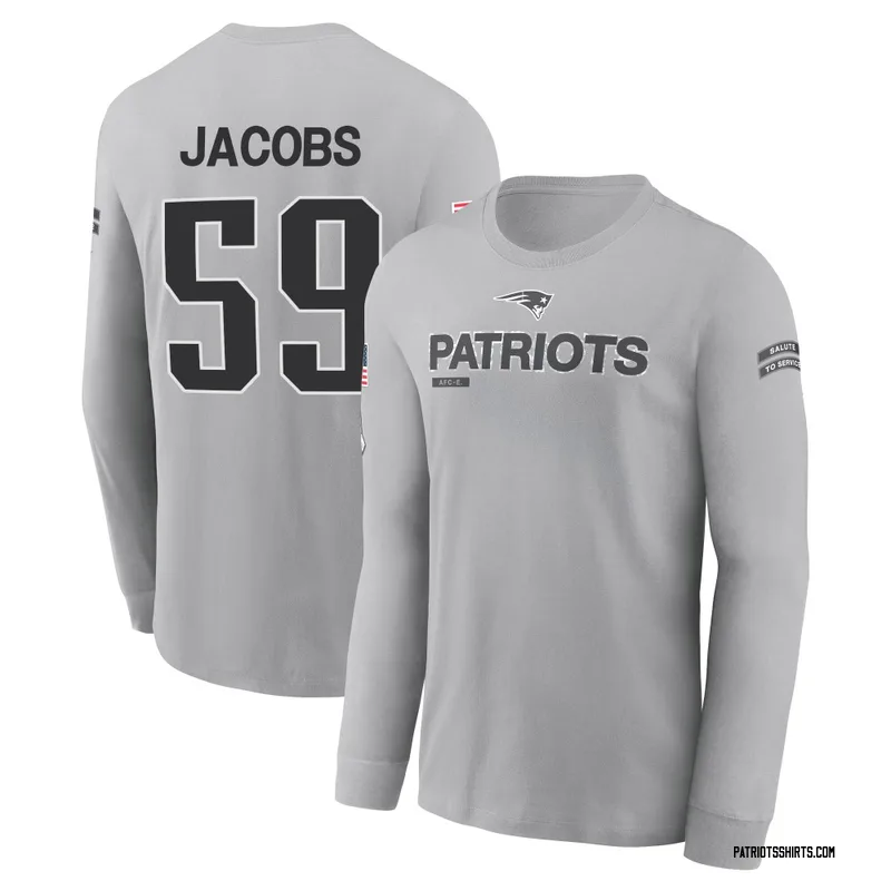 Khalil Jacobs New England Patriots Men's Gray 2024 Salute to Service Long Sleeve T-Shirt