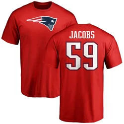 Khalil Jacobs New England Patriots Men's Red Name & Number Logo T-Shirt -