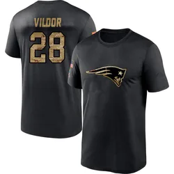 Kindle Vildor New England Patriots Men's Black 2020 Salute To Service Performance T-Shirt