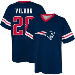Kindle Vildor New England Patriots Men's Navy Name & Number Game Day V-Neck T-Shirt