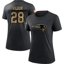 Kindle Vildor New England Patriots Women's Black 2020 Salute To Service Performance T-Shirt