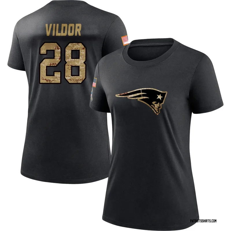 Kindle Vildor New England Patriots Women's Black 2020 Salute To Service Performance T-Shirt