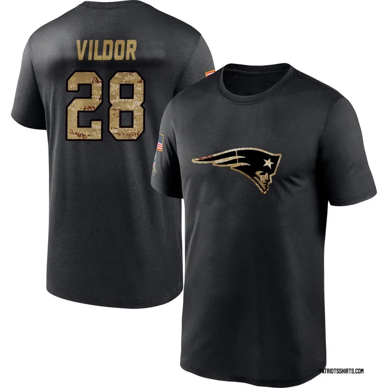 Kindle Vildor New England Patriots Youth Black 2020 Salute To Service Performance T-Shirt