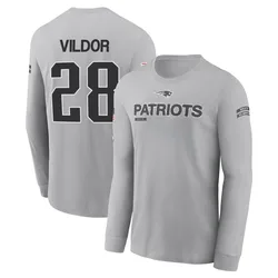 Kindle Vildor New England Patriots Youth Gray 2024 Salute to Service Long Sleeve T-Shirt