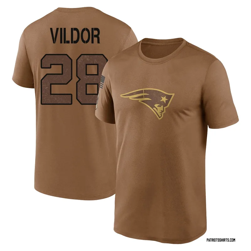 Kindle Vildor New England Patriots Youth Legend Brown 2023 Salute To Service Performance T-Shirt