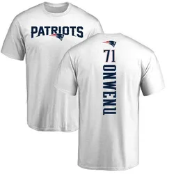 Mike Onwenu New England Patriots Men's White by Backer T-Shirt -