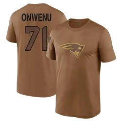Mike Onwenu New England Patriots Youth Legend Brown 2023 Salute To Service Performance T-Shirt