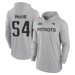 Otis Reese New England Patriots Men's Gray 2024 Salute to Service Lightweight Performance Long Sleeve Hooded T-Shirt