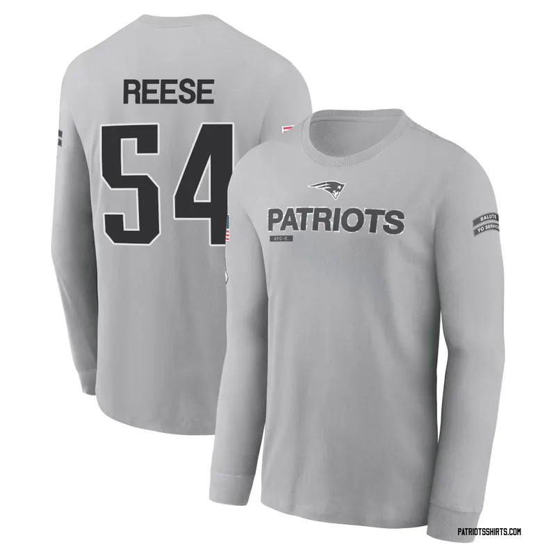 Otis Reese New England Patriots Men's Gray 2024 Salute to Service Long Sleeve T-Shirt