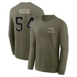 Otis Reese New England Patriots Men's Olive 2025 Salute to Service Sideline Long Sleeve T-Shirt