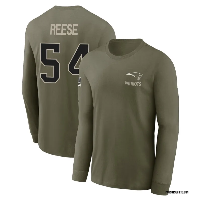 Otis Reese New England Patriots Men's Olive 2025 Salute to Service Sideline Long Sleeve T-Shirt