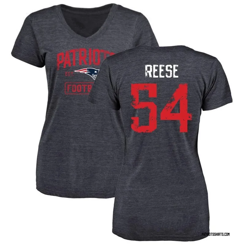 Otis Reese New England Patriots Women's Navy Distressed Name & Number Tri-Blend V-Neck T-Shirt