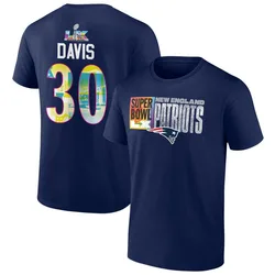 Tyler Davis New England Patriots Men's Navy Super Bowl LX Name & Number T-Shirt