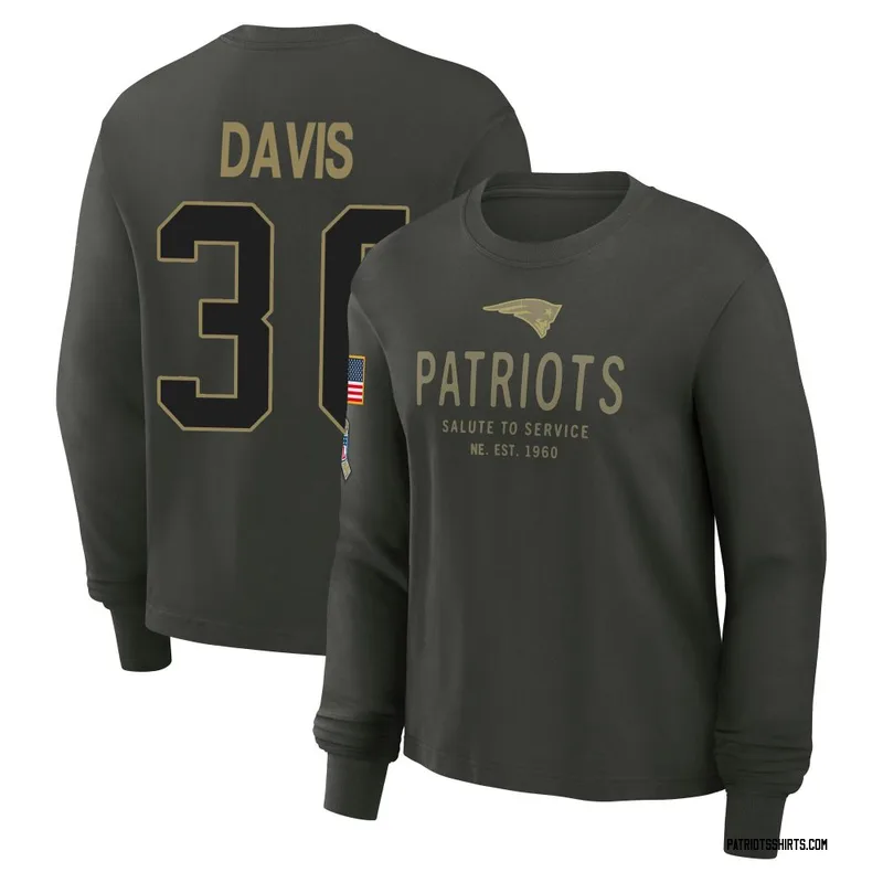 Tyler Davis New England Patriots Women's Dark/Green 2025 Salute to Service Sideline Long Sleeve T-Shirt