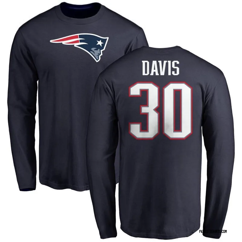 Tyler Davis New England Patriots Youth Navy Name & Number Logo Long Sleeve T-Shirt -