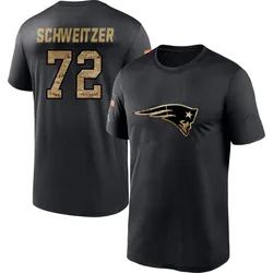 Wes Schweitzer New England Patriots Men's Black 2020 Salute To Service Performance T-Shirt