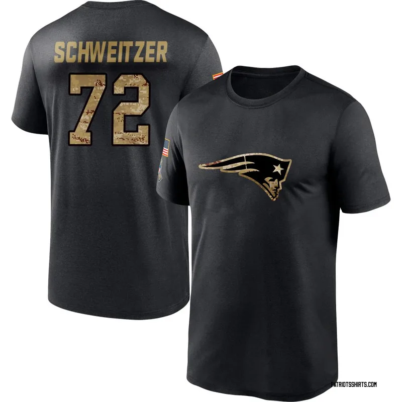 Wes Schweitzer New England Patriots Men's Black 2020 Salute To Service Performance T-Shirt