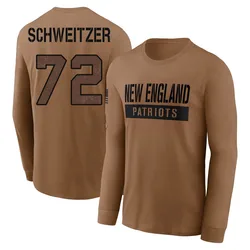 Wes Schweitzer New England Patriots Men's Brown 2023 Salute To Service Long Sleeve T-Shirt