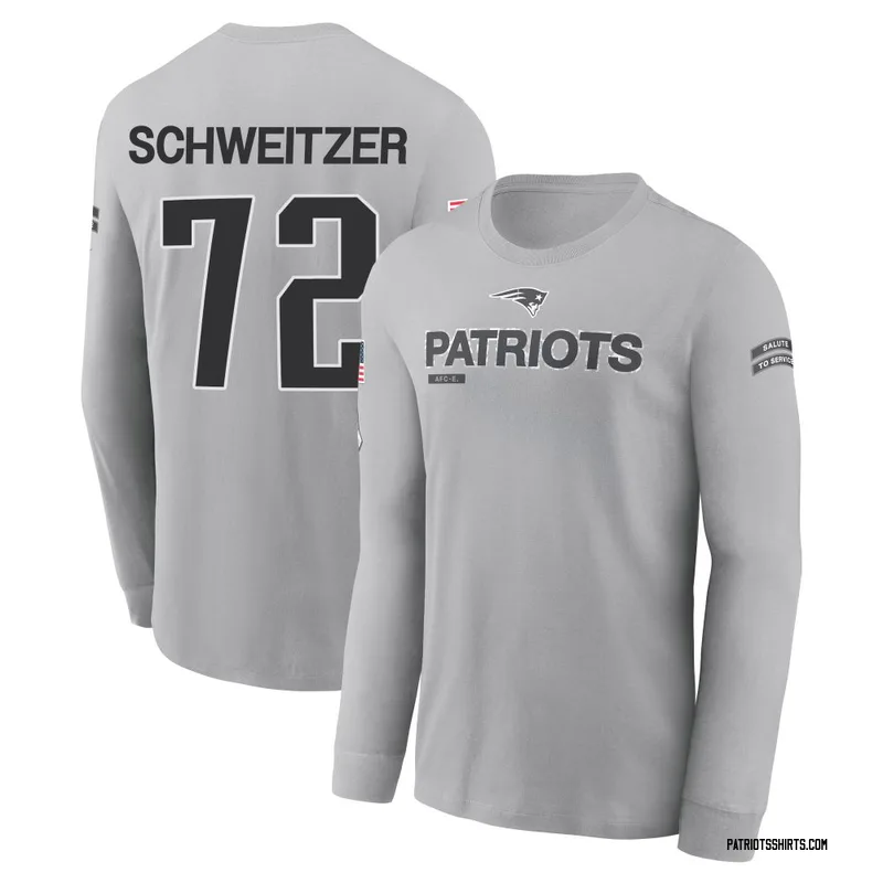 Wes Schweitzer New England Patriots Men's Gray 2024 Salute to Service Long Sleeve T-Shirt