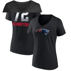 Wes Schweitzer New England Patriots Women's Black by Midnight Mascot T-Shirt -