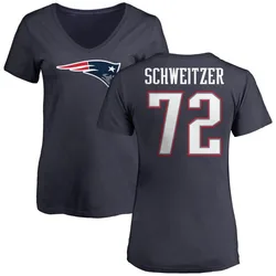 Wes Schweitzer New England Patriots Women's Navy Name & Number Logo T-Shirt -
